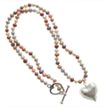 Julie Martick's Ice Cream Pearl Silver heart necklace
