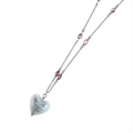 Julie Martick's Silver Murano Heart & Pink CZ Necklace